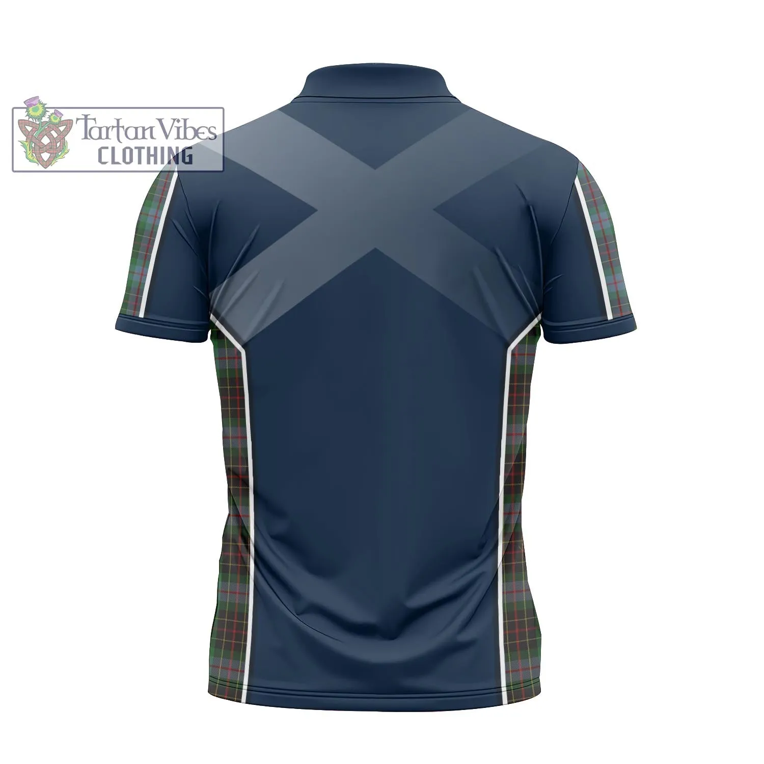 Brodie Hunting Tartan Zipper Polo Shirt with Family Crest and Scottish Thistle Vibes Sport Style