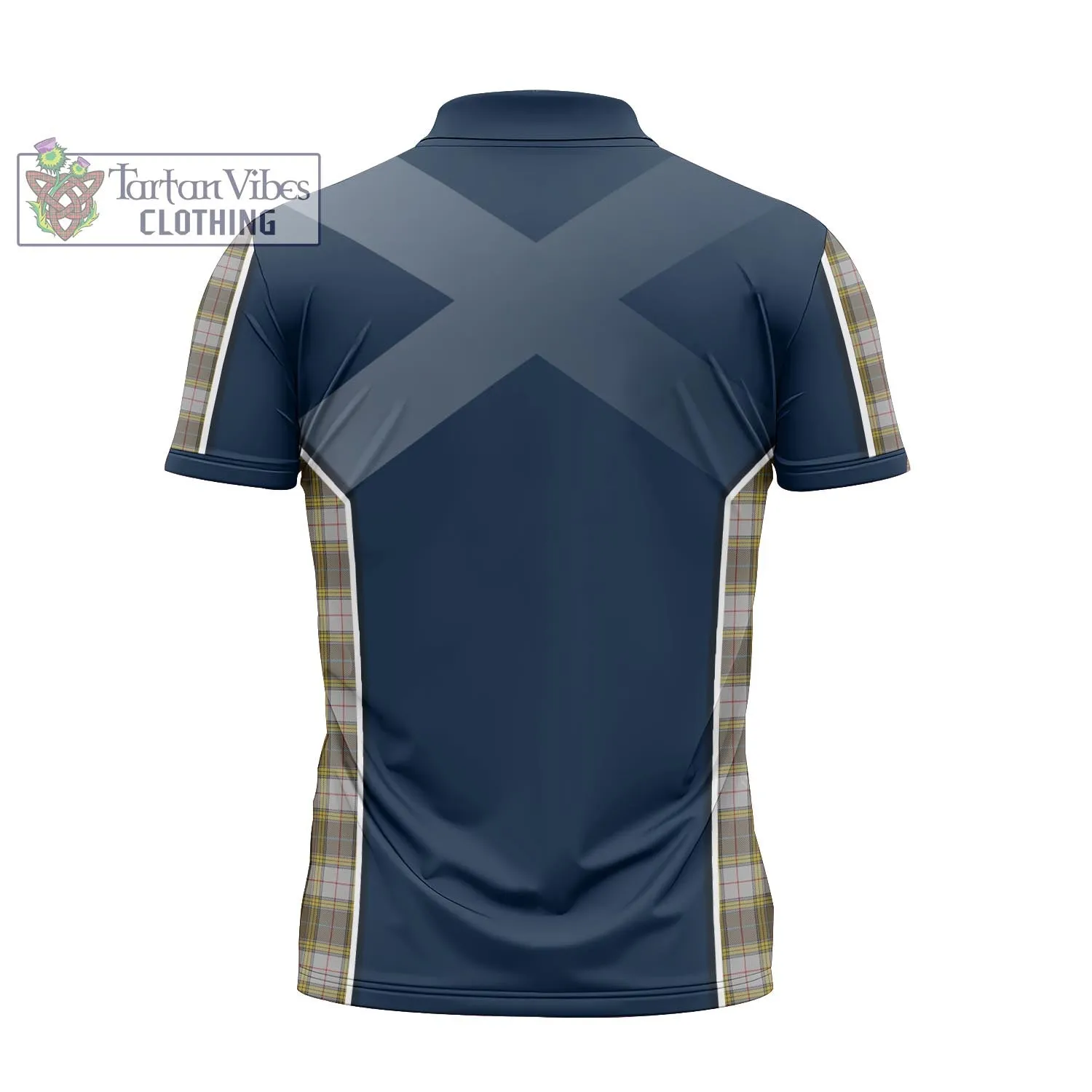 Buchanan Dress Tartan Zipper Polo Shirt with Family Crest and Scottish Thistle Vibes Sport Style