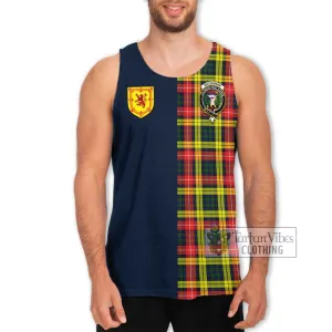 Buchanan Modern Tartan Men's Tank Top Alba with Scottish Lion Royal Arm Half Style