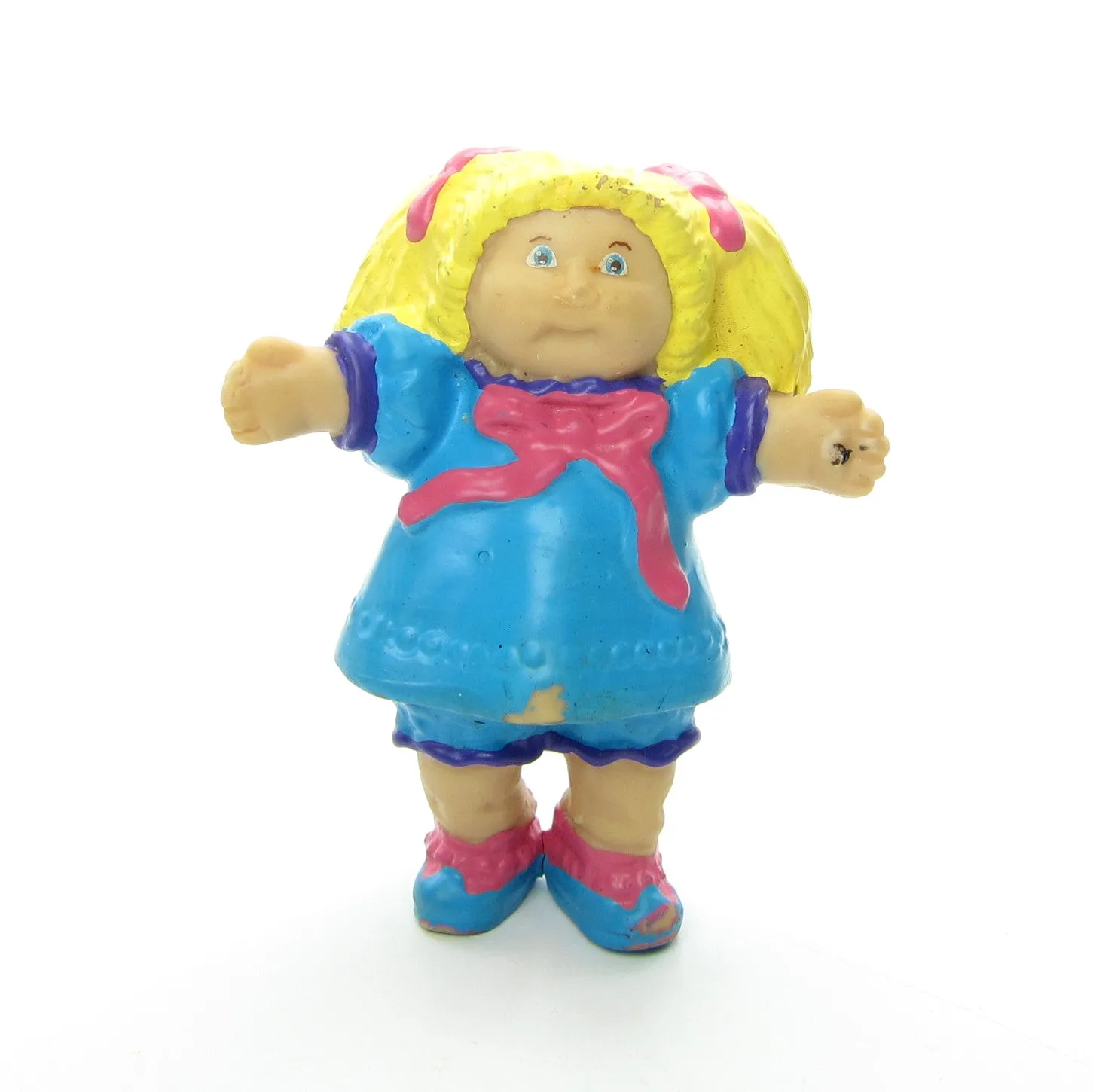 Cabbage Patch Kids Eraser Vintage 1984 Girl in Turquoise Blue Dress