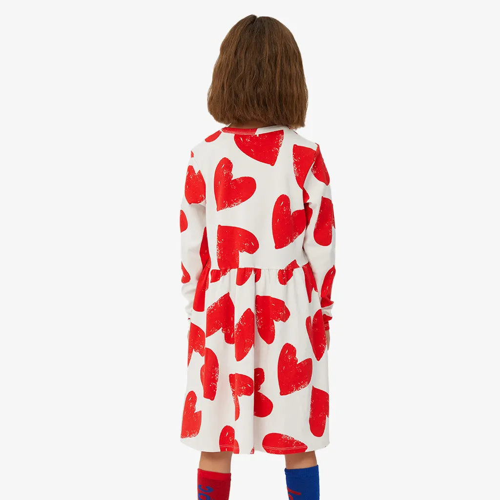 Casual Heart Print A-Line Dress