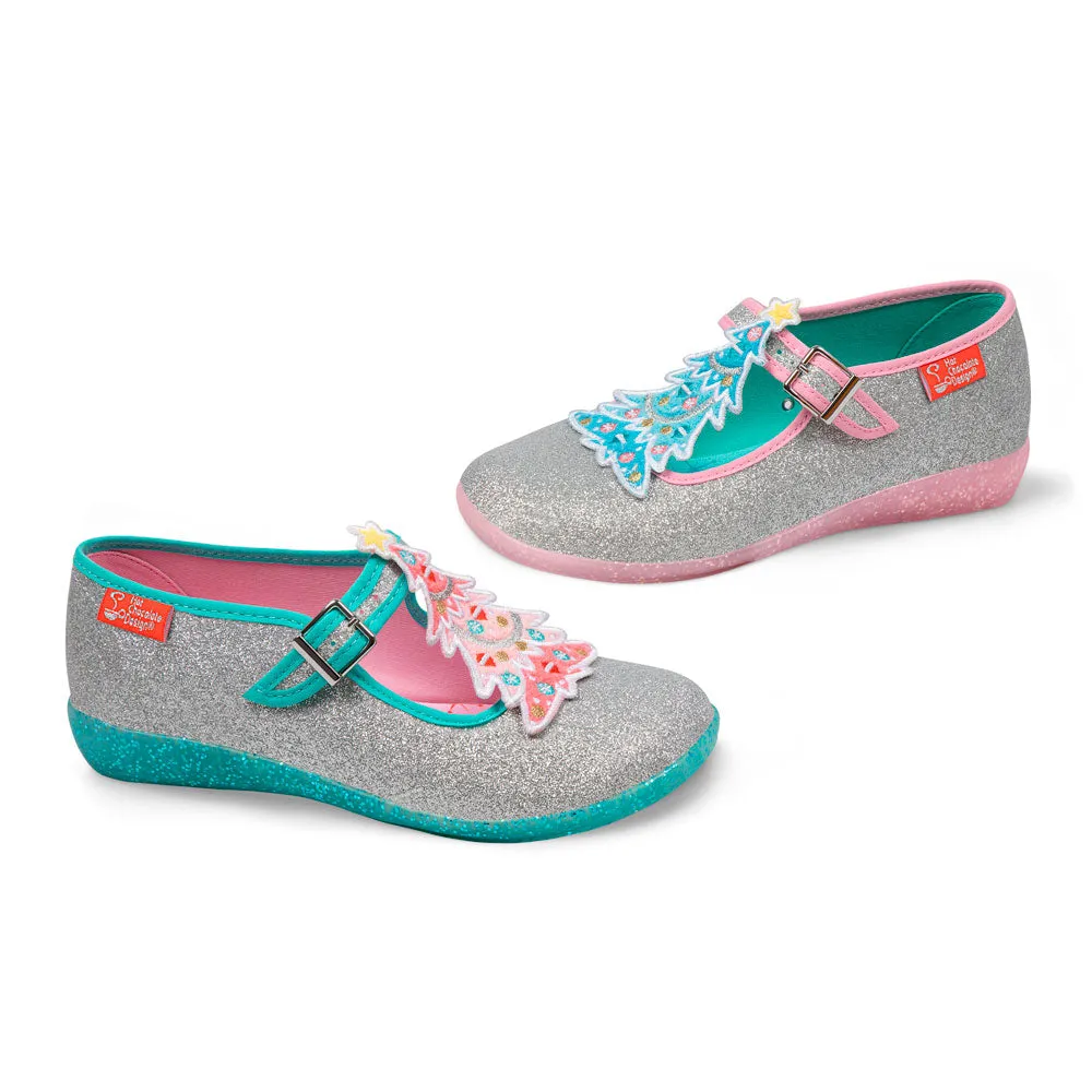 Chocolaticas® Vintage Christmas Women's Mary Jane Flat