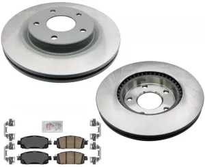 Coated Front Disc Brake Rotors & Ceramic Pads For Nissan Sentra 2020-2022