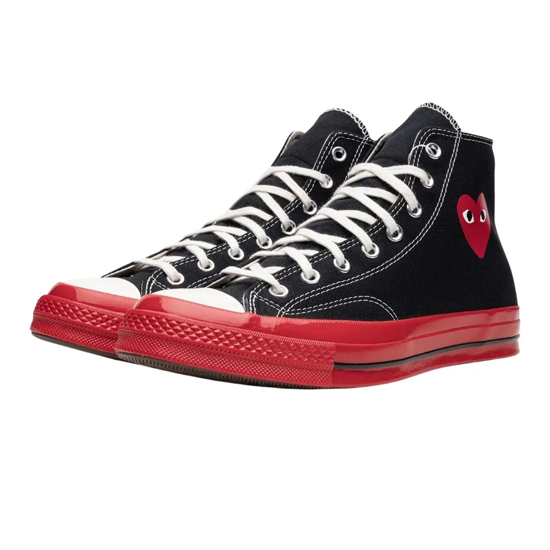 COMME DES GARÇONS PLAY CONVERSE CHUCK TAYLOR BLACK RED SOLE