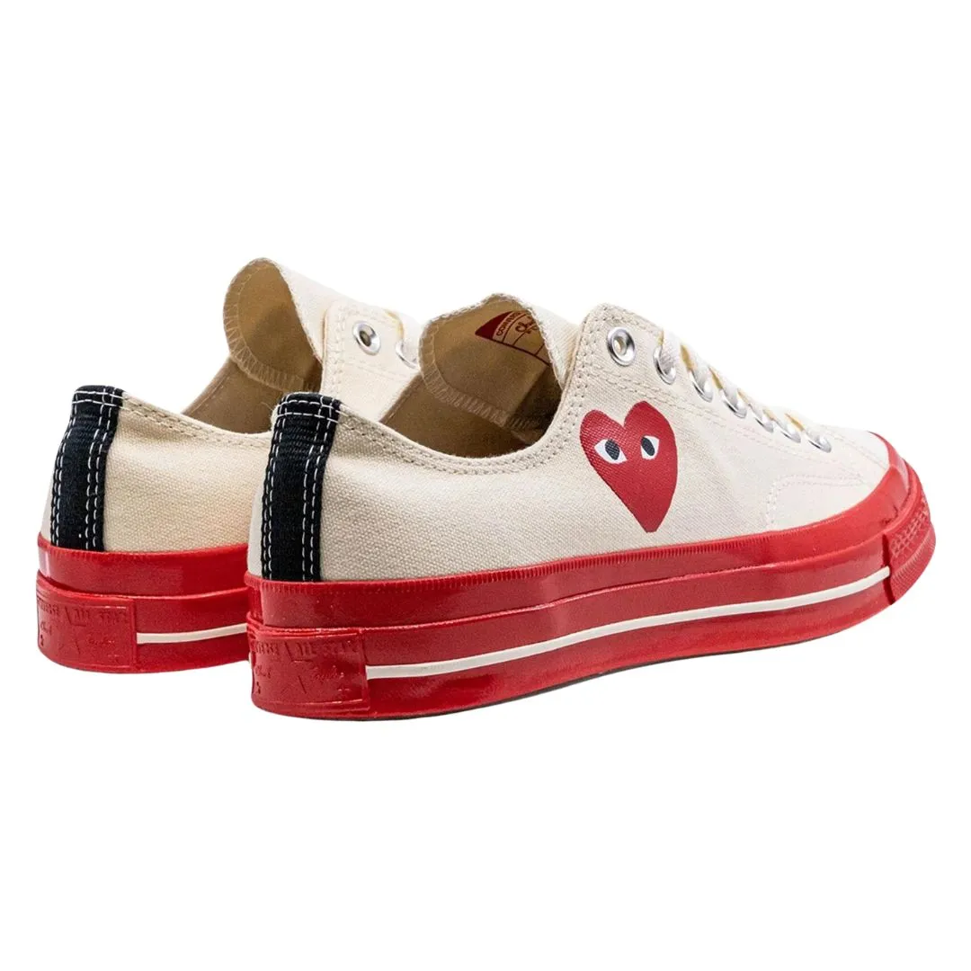 COMME DES GARÇONS PLAY CONVERSE CHUCK TAYLOR LOW WHITE RED SOLE