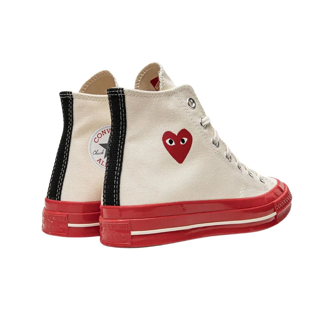 COMME DES GARÇONS PLAY CONVERSE CHUCK TAYLOR WHITE RED SOLE