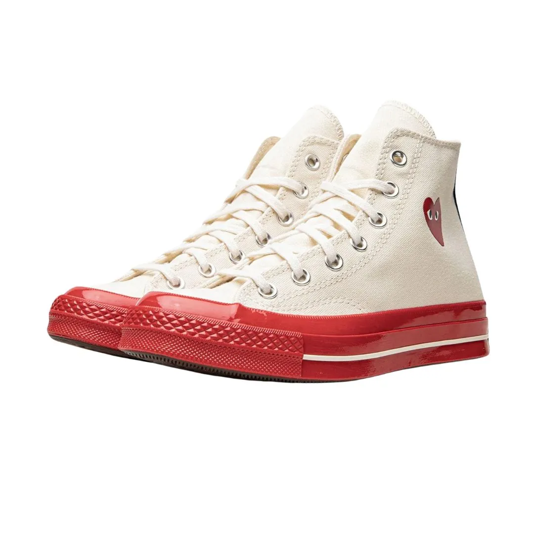 COMME DES GARÇONS PLAY CONVERSE CHUCK TAYLOR WHITE RED SOLE