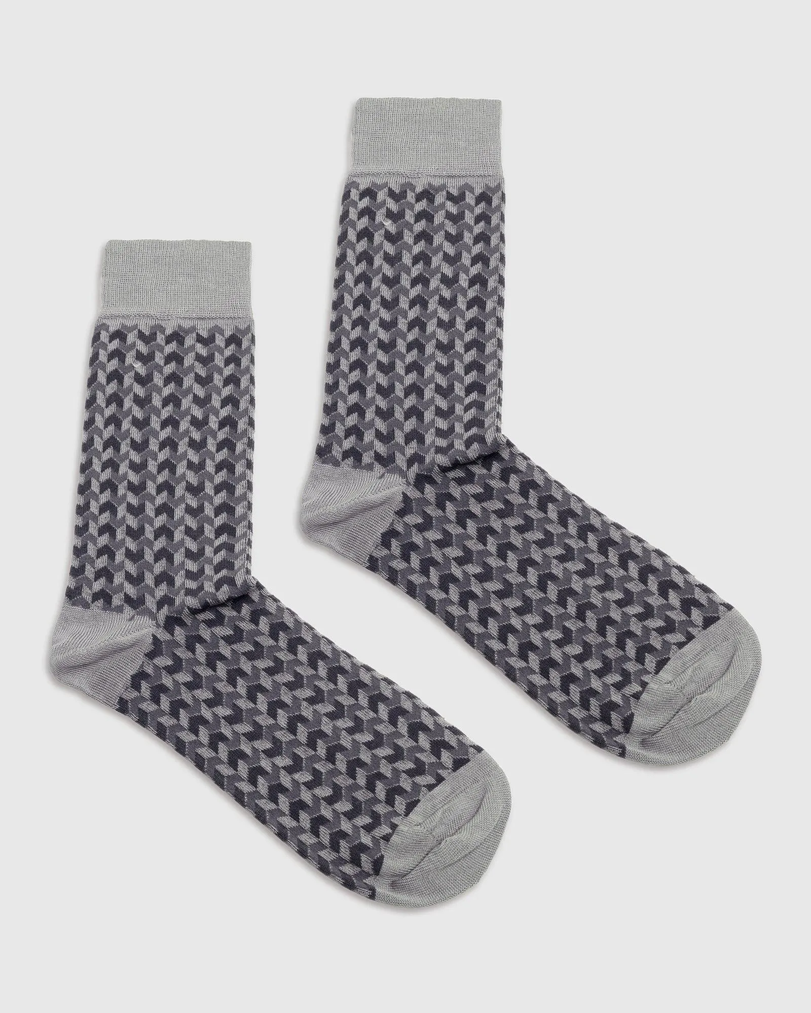 Cotton Grey Textured Socks - Snap