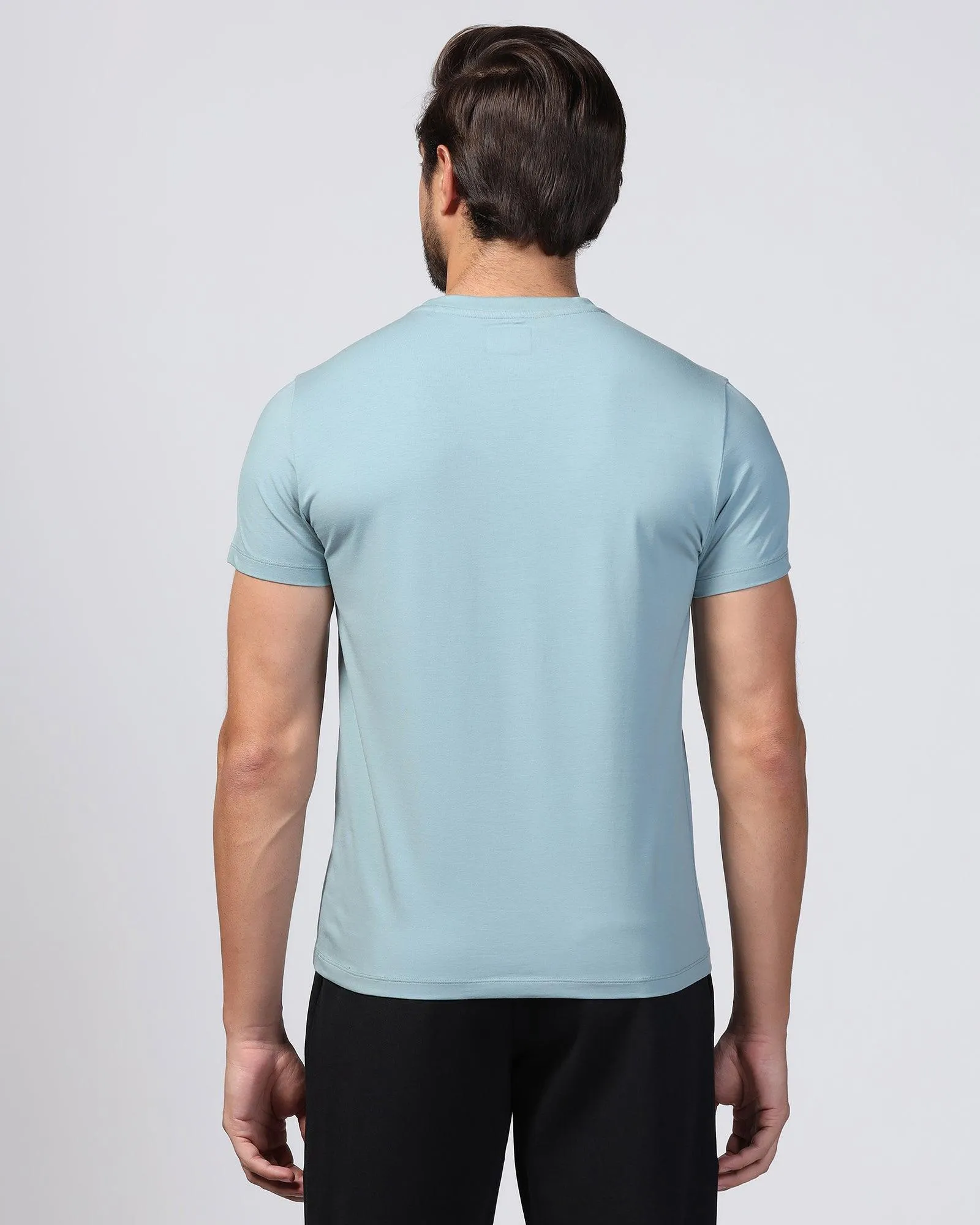 Crew Neck Teal Printed T-Shirt - Levi