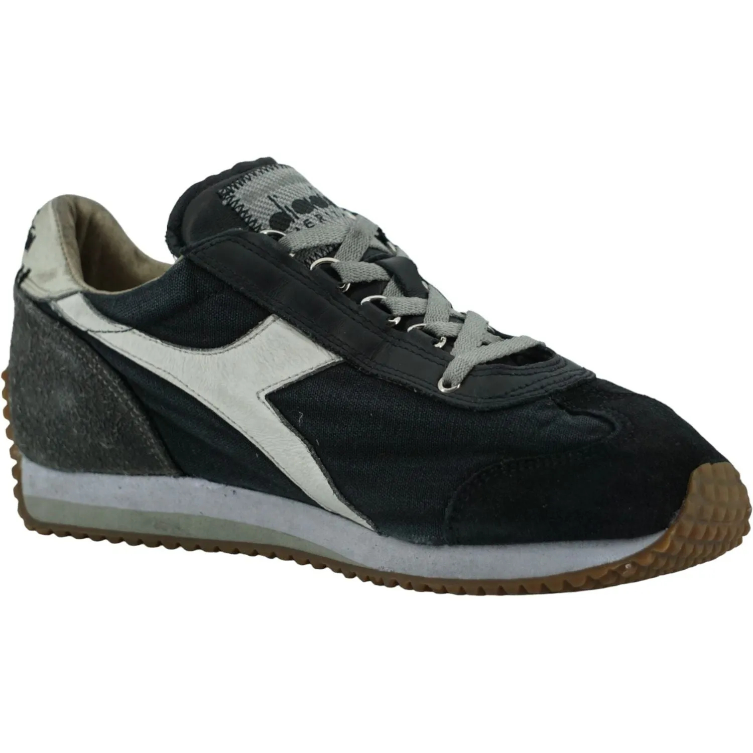 Diadora Black and Gray Equipe H Dirty Stone Wash Evo Sneakers