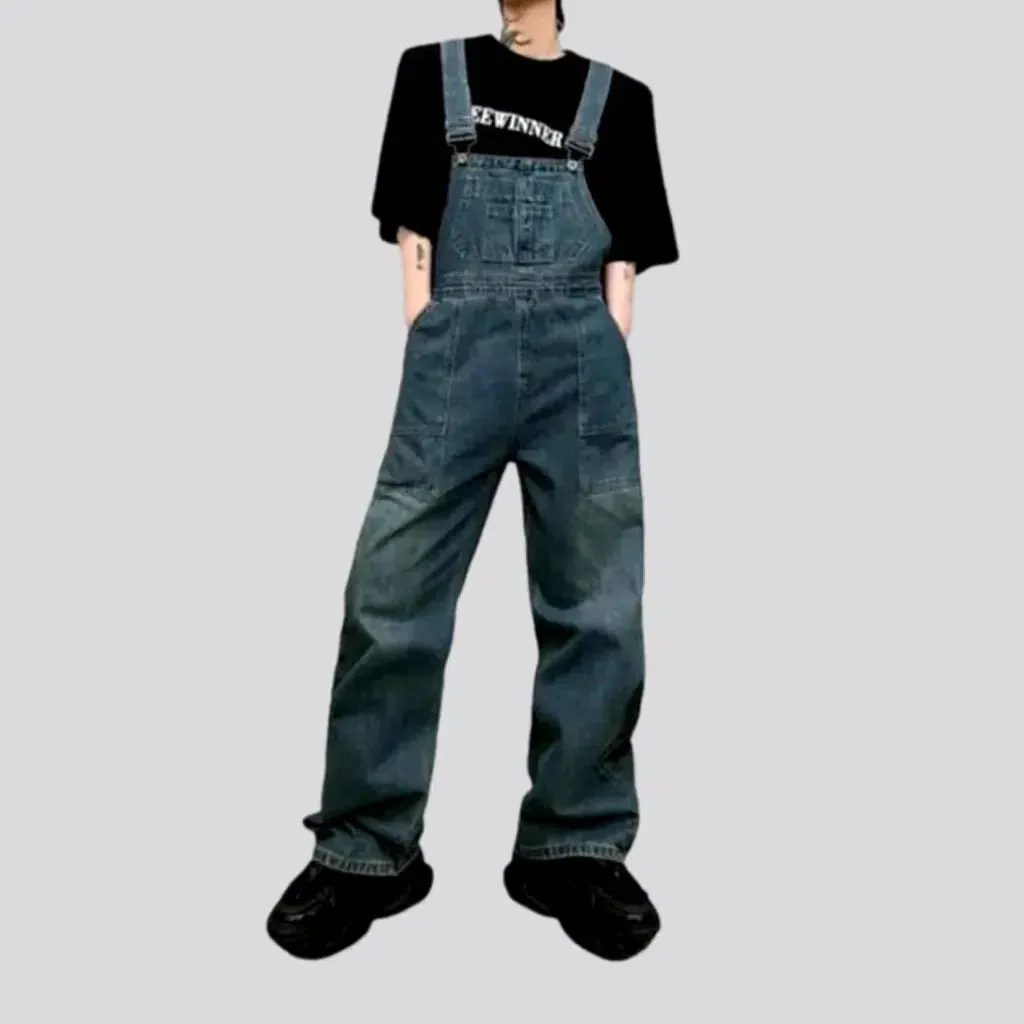 Fashion baggy men's jean dungaree