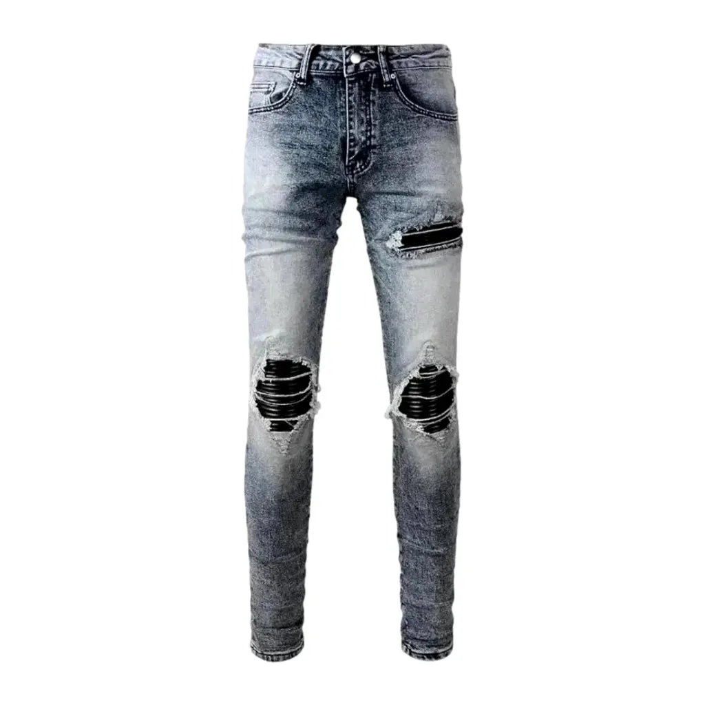 Fashionable acid wash jeans for men