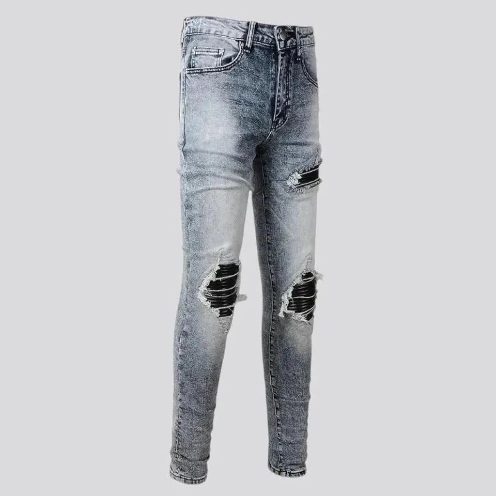 Fashionable acid wash jeans for men