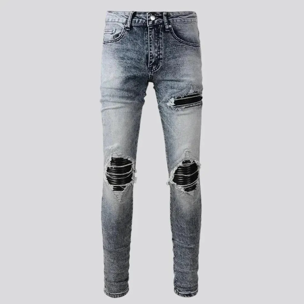 Fashionable acid wash jeans for men