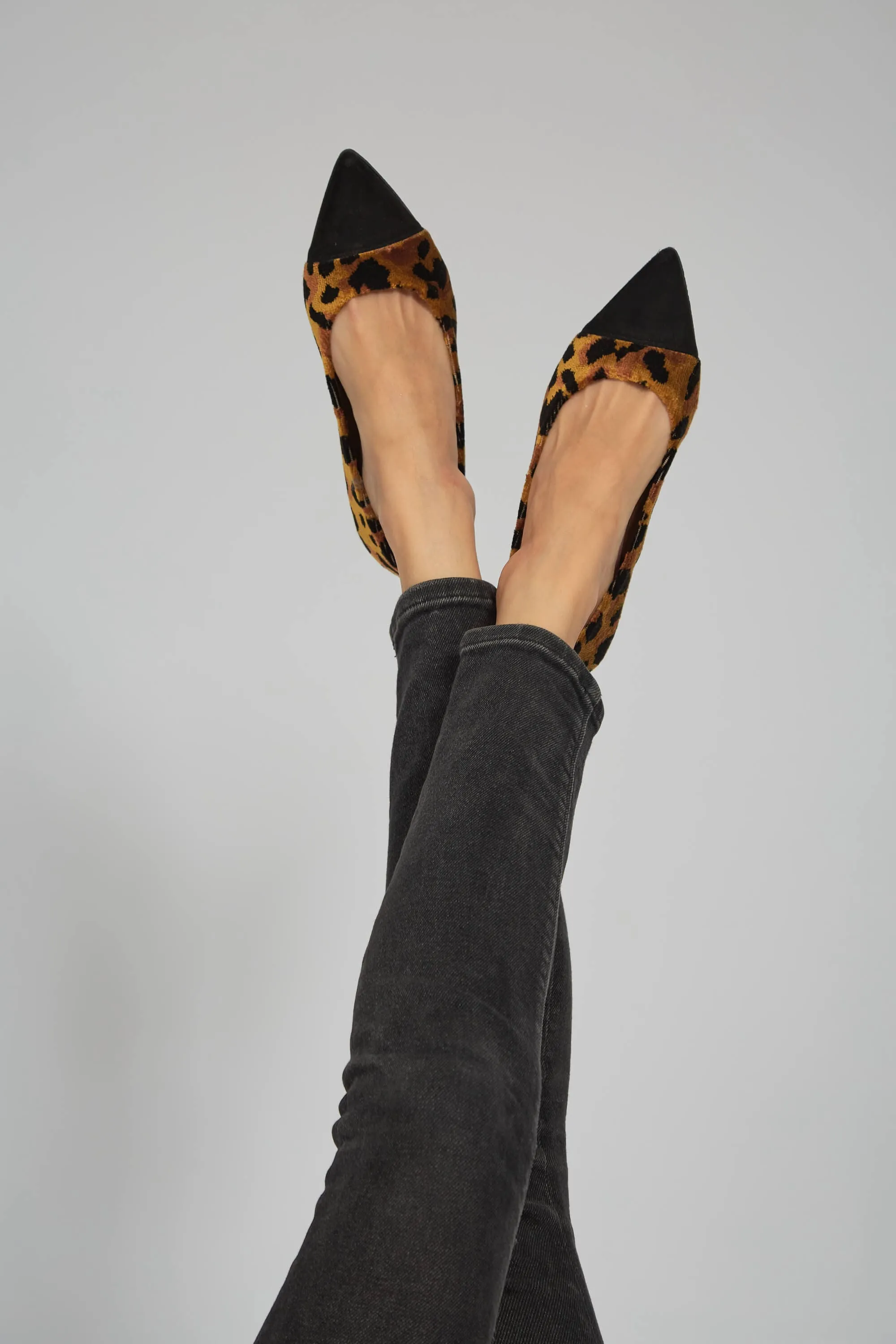 Ferox Vegan Suede Ballerinas | Leopard Print