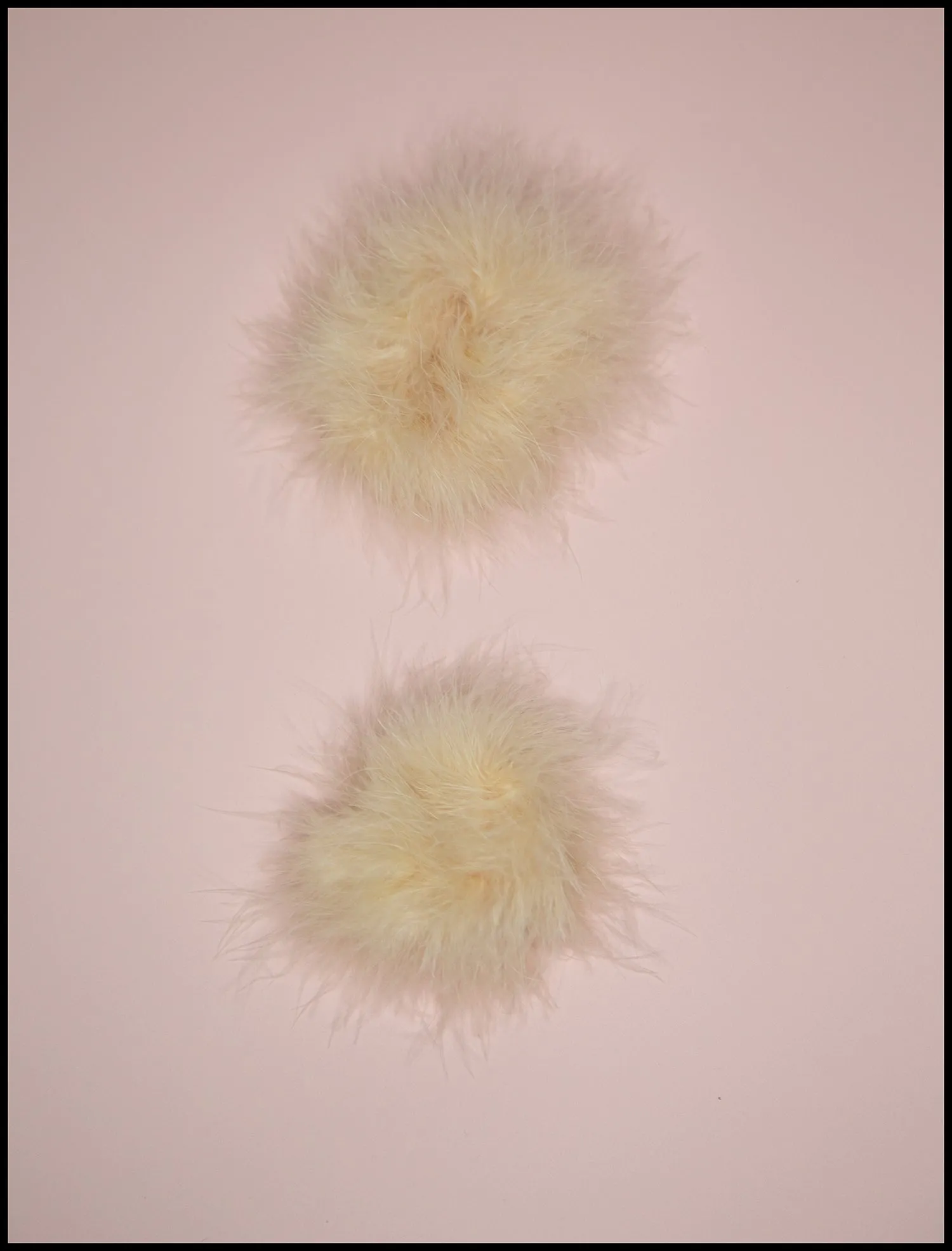 Fluffies - Ivory / Champagne Feather Pompom Shoe Clips