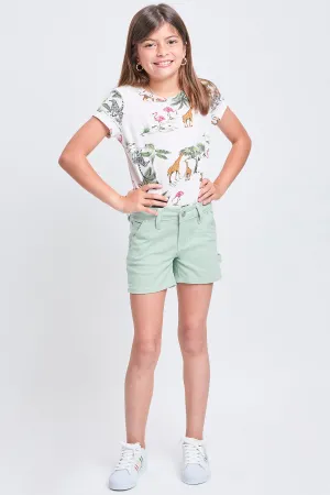 Girls Contrast Stitch Carpenter Shorts