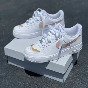 God Finger AF1 With Nude Swoosh - Custom Nike Shoes