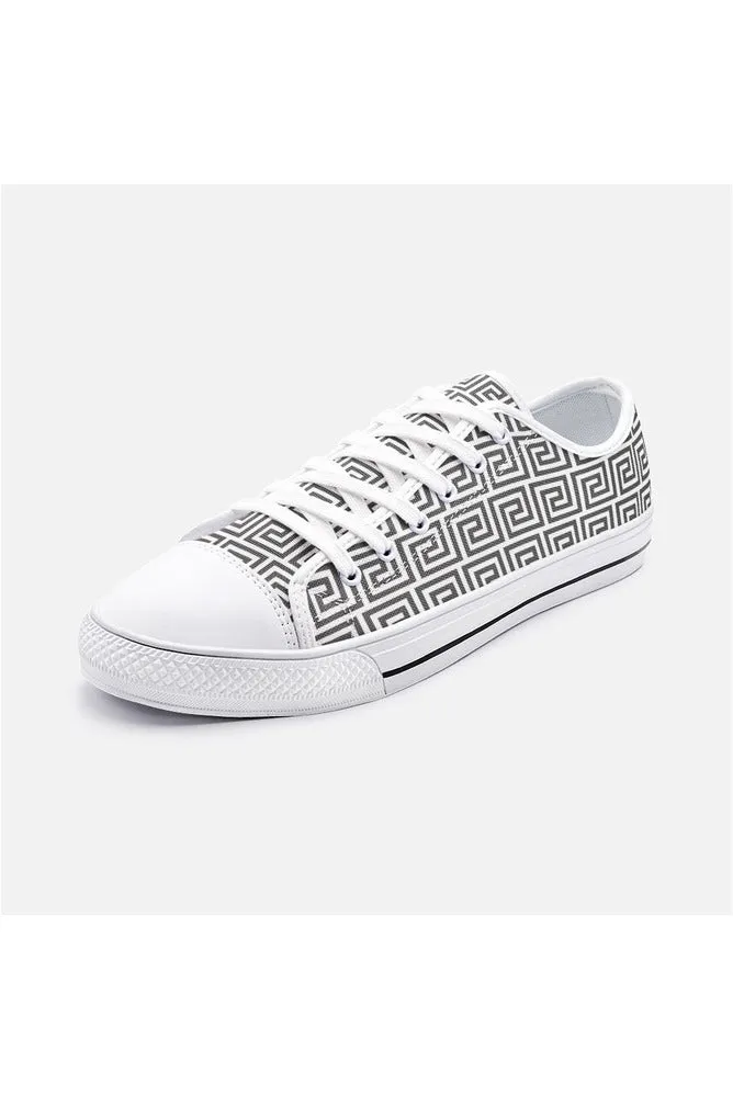 Greek Key Unisex Low Top Canvas Shoes