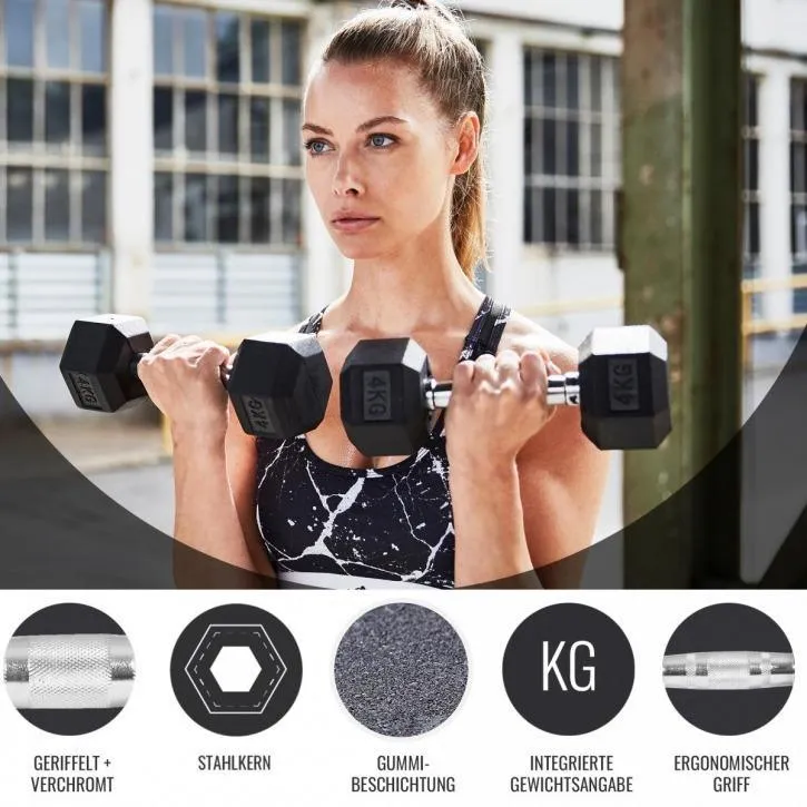 Hex Rubber Dumbbell 10KG