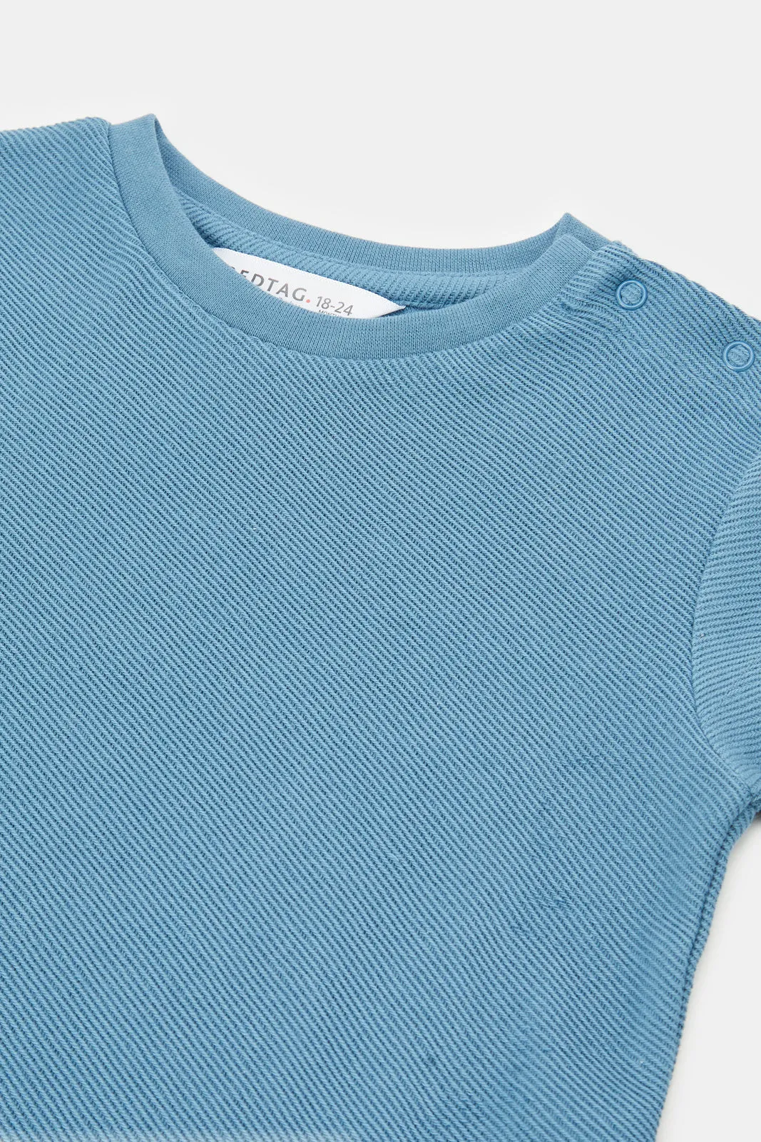 Infant Boys Blue Jacquard T-Shirt