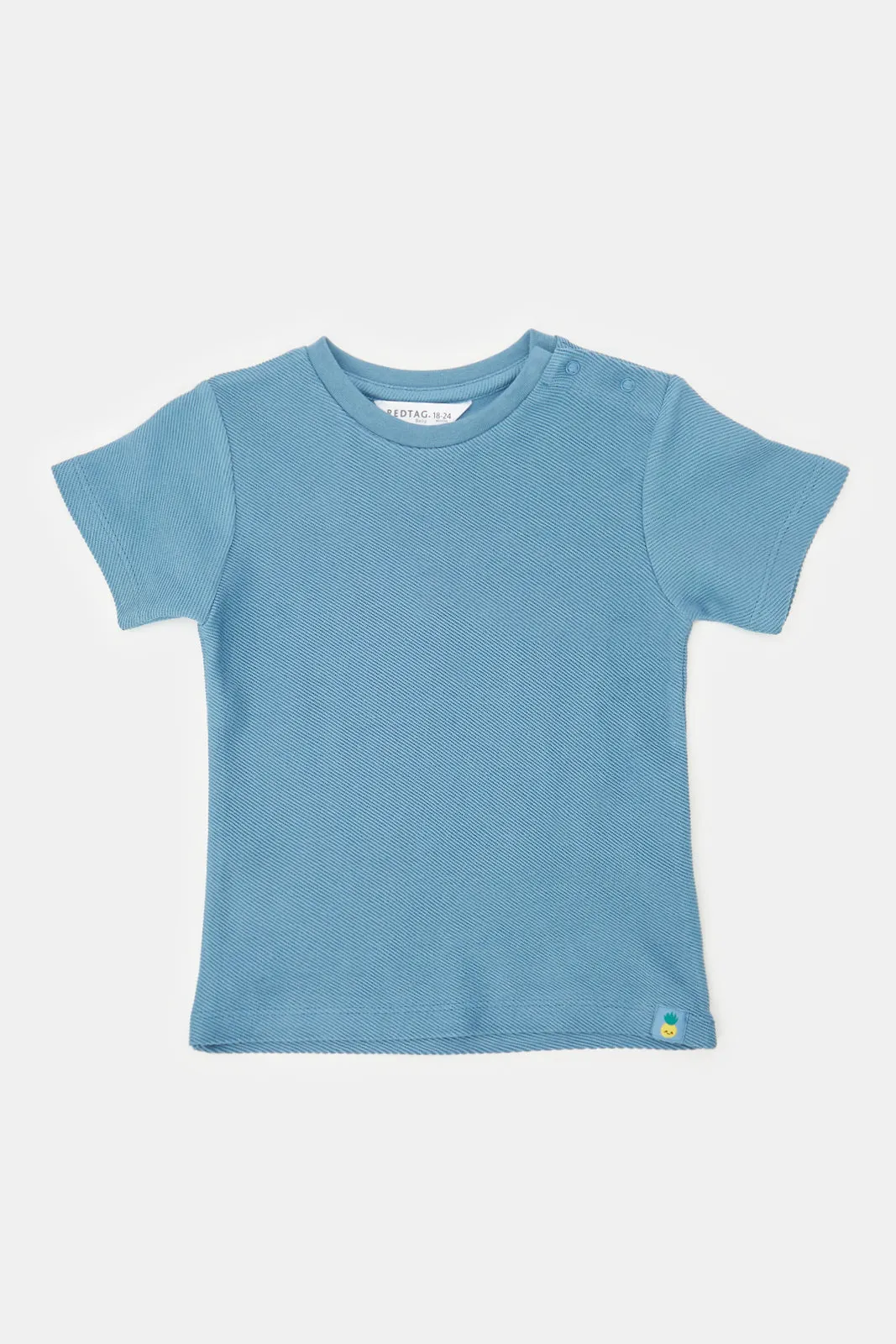 Infant Boys Blue Jacquard T-Shirt