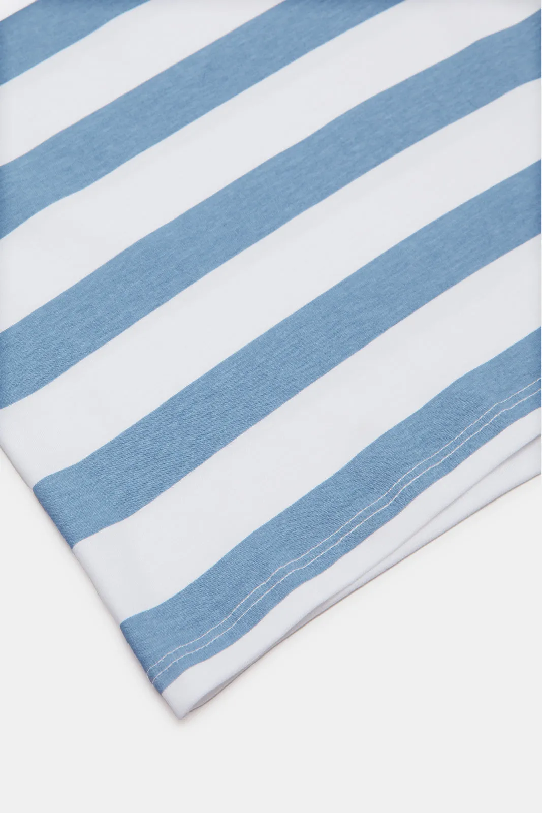 Infant Boys White And Blue Striped T-Shirt