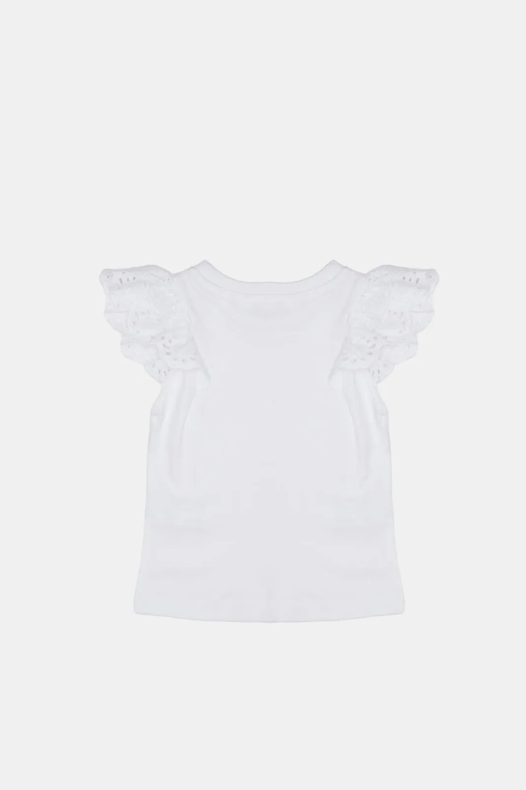 Infant Girls White Frills Embellished Blouse