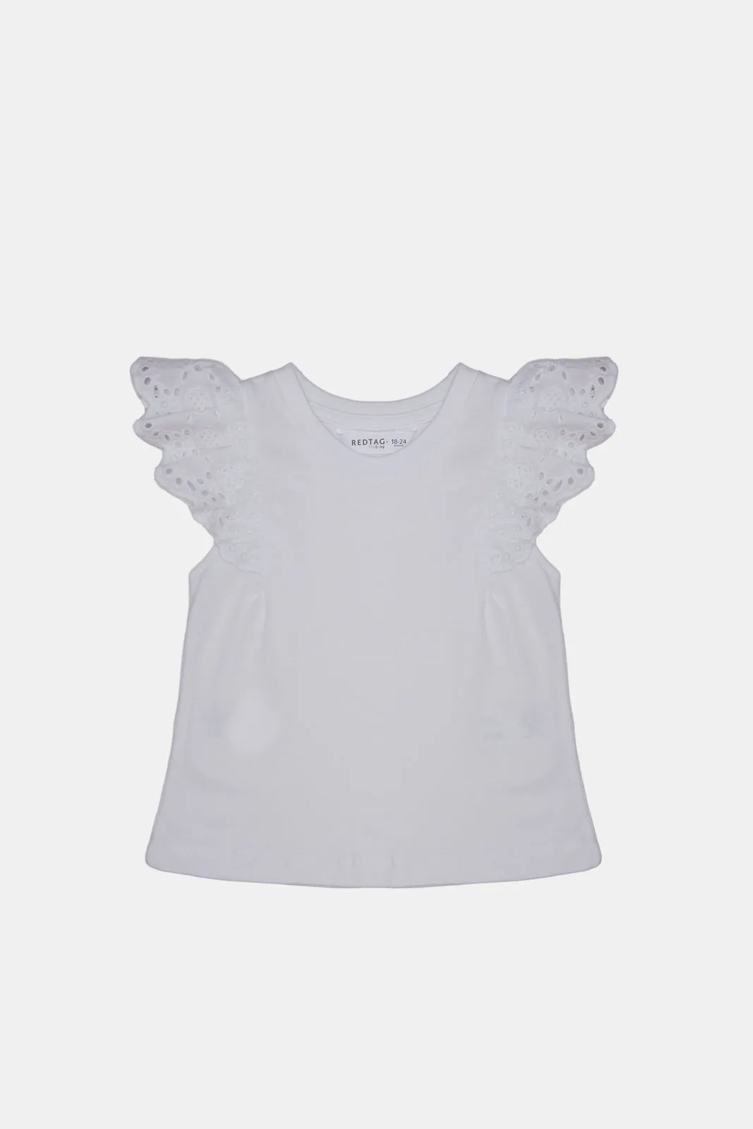 Infant Girls White Frills Embellished Blouse