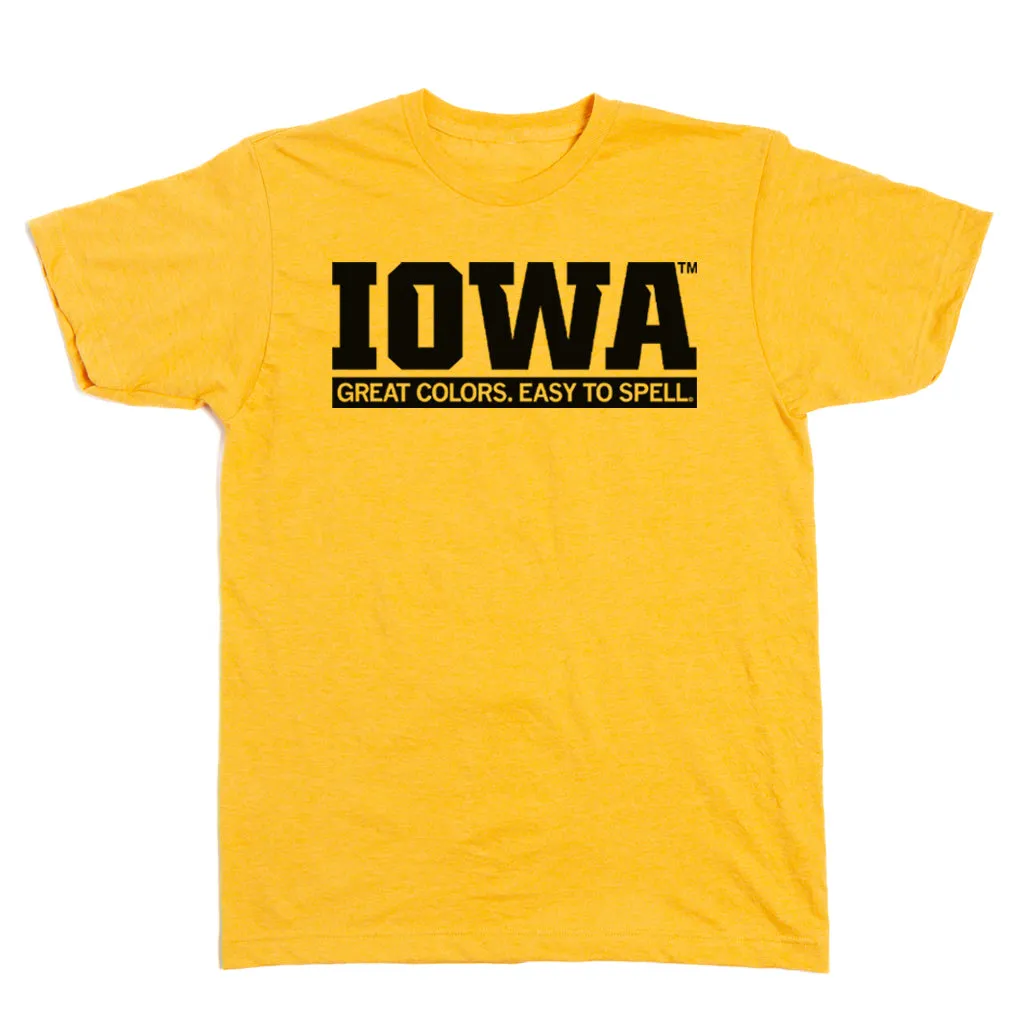 Iowa: Great Colors Easy To Spell Gold