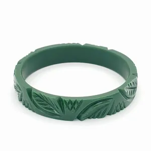 Jacquard Bangle in Pine Green by Lucky Lou Shoes