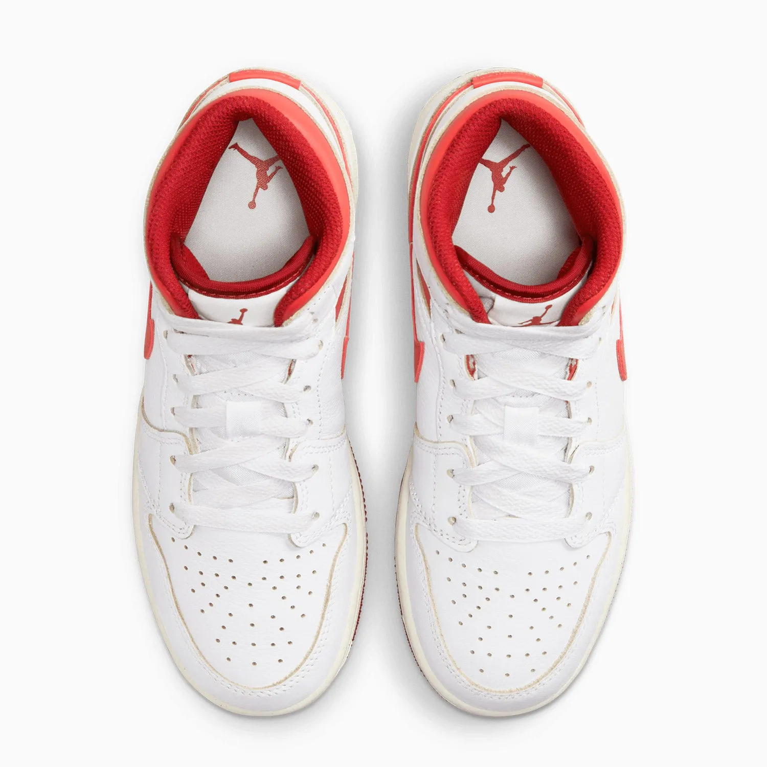 Kid's Air Jordan 1 Mid SE "White Dune Red" Grade School