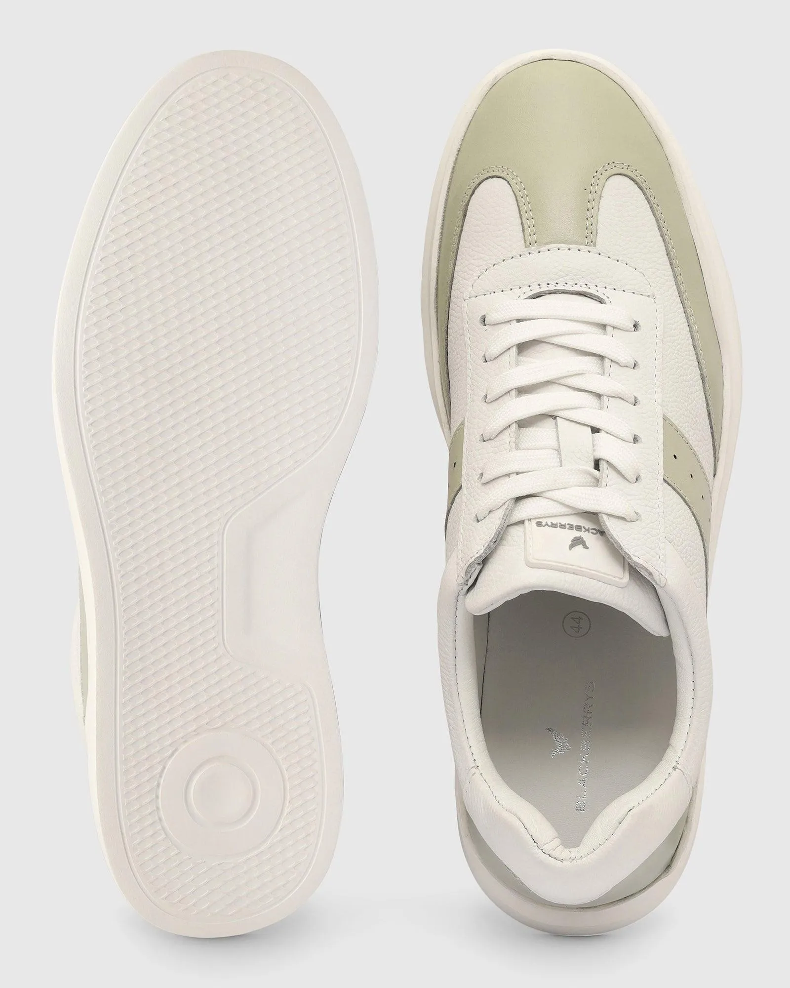 Leather White Solid Sneakers - Tammy