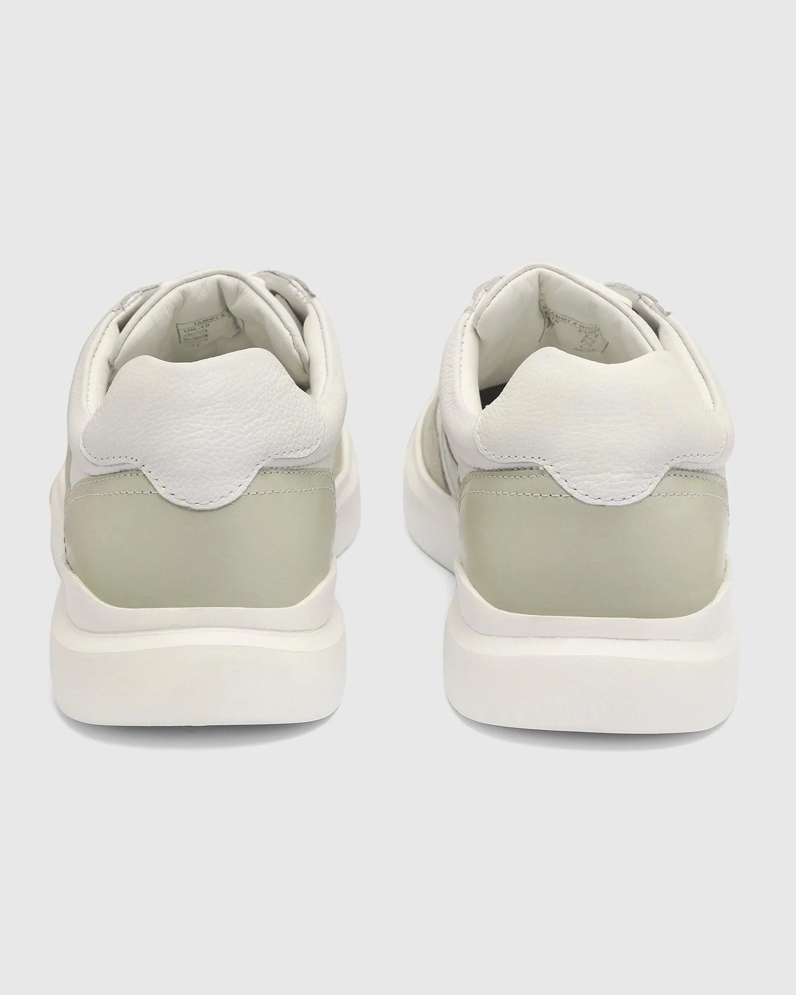 Leather White Solid Sneakers - Tammy