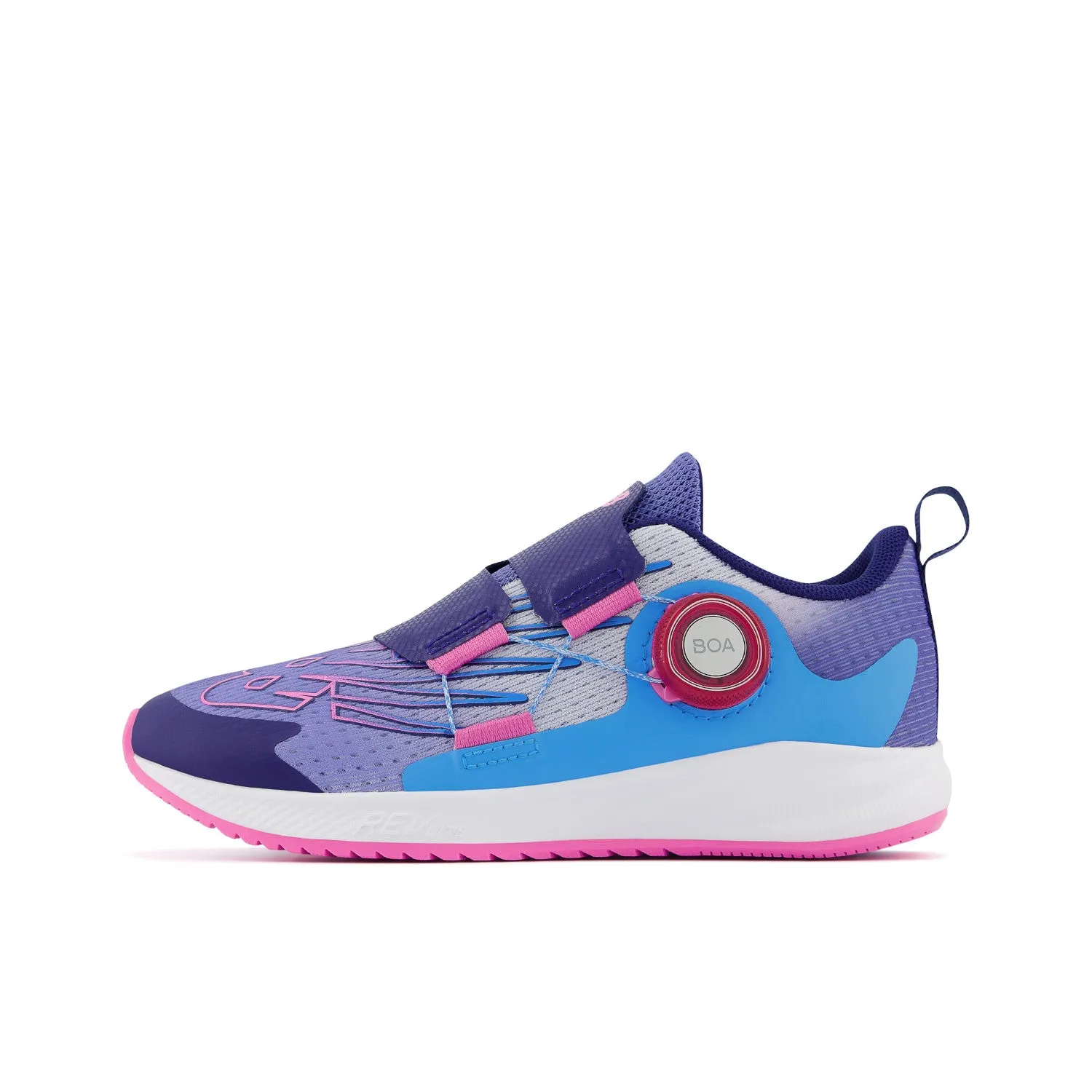 Little Kid's New Balance FuelCore Reveal v3 BOA Color: Vibrant Violet with Aura & Bubblegum