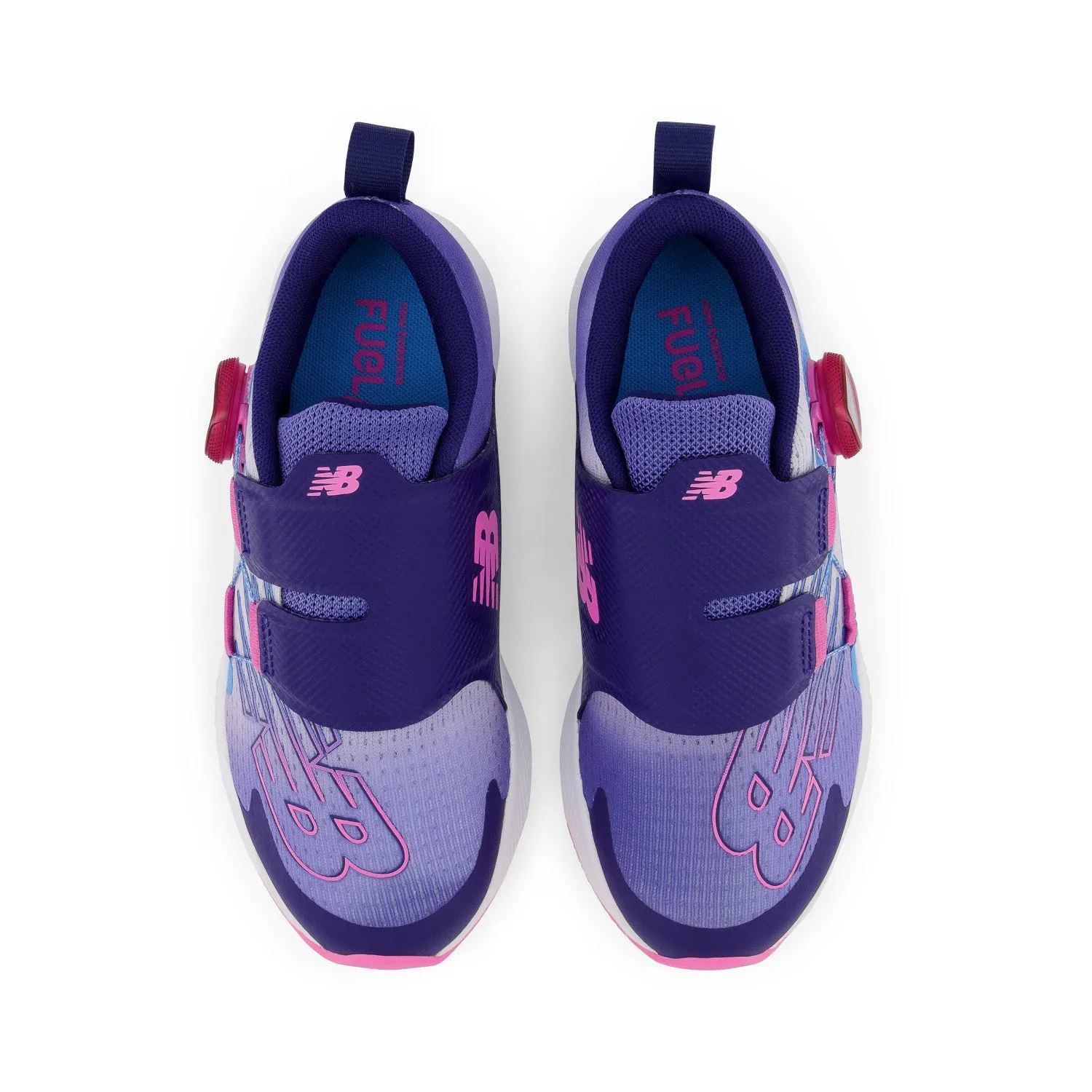 Little Kid's New Balance FuelCore Reveal v3 BOA Color: Vibrant Violet with Aura & Bubblegum