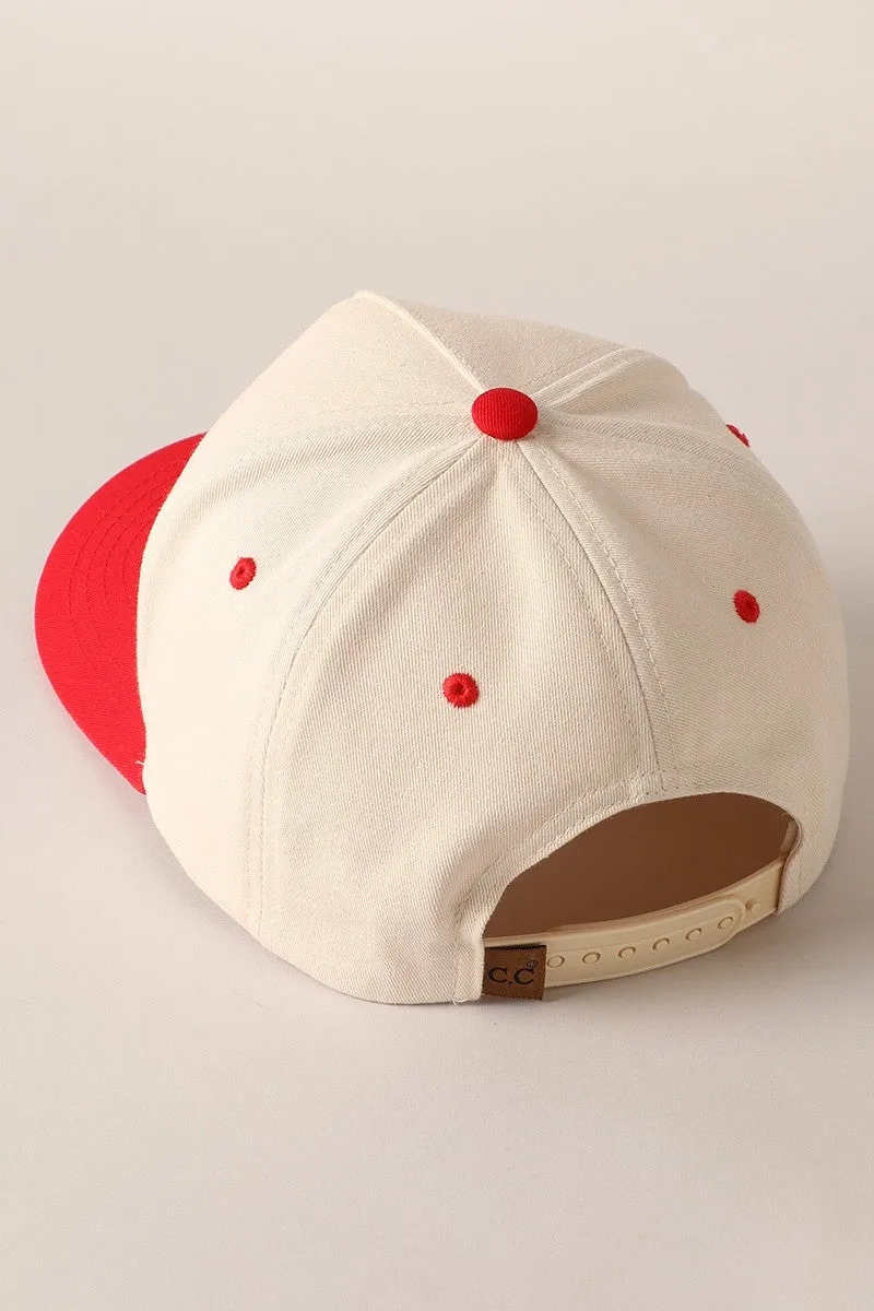 Local Sports Team Vintage Red Two-Toned Canvas Snap-Back Trucker Hat