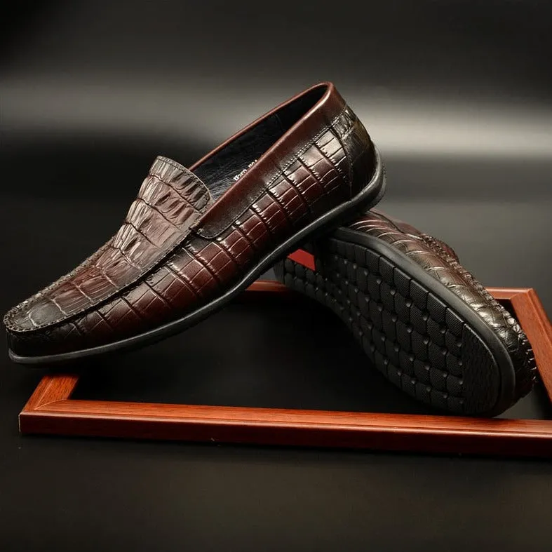 Luxury CrocLeather Daily Business Slip On Loafers