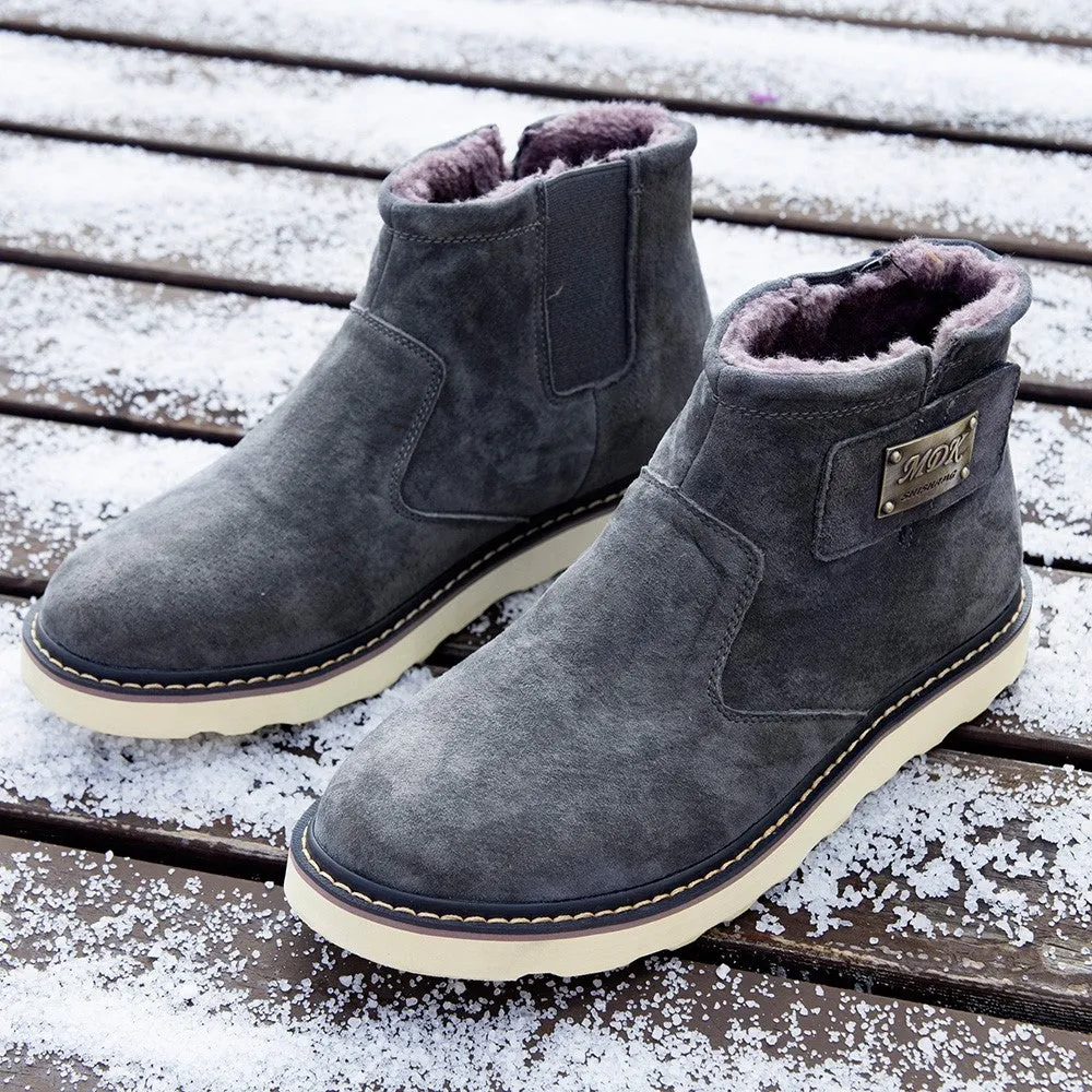 Man's winter suede villi thermal trending joker comfortable snow boots