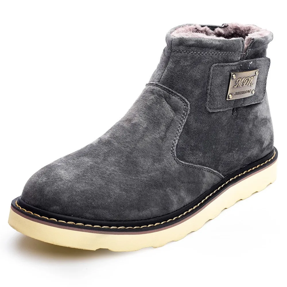 Man's winter suede villi thermal trending joker comfortable snow boots