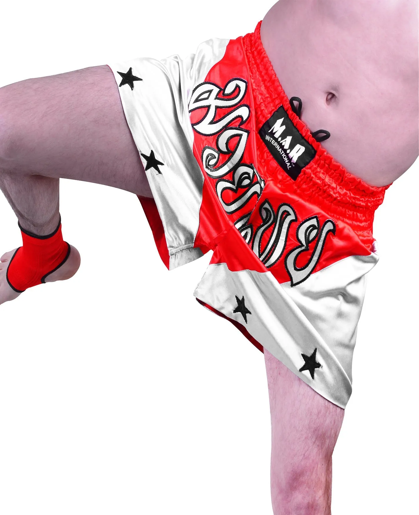 MAR-091H | Red & Black Kickboxing & Thai Boxing Shorts