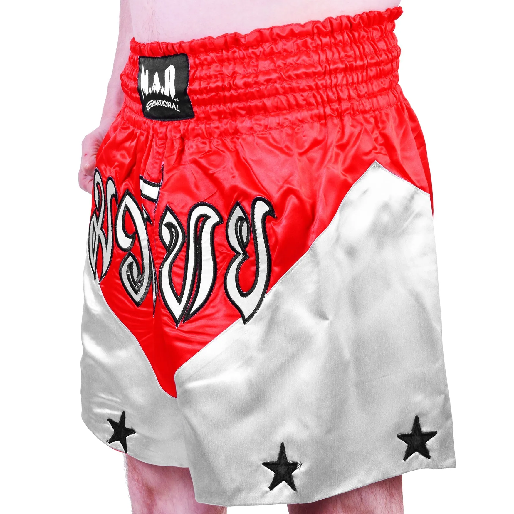 MAR-091H | Red & Black Kickboxing & Thai Boxing Shorts