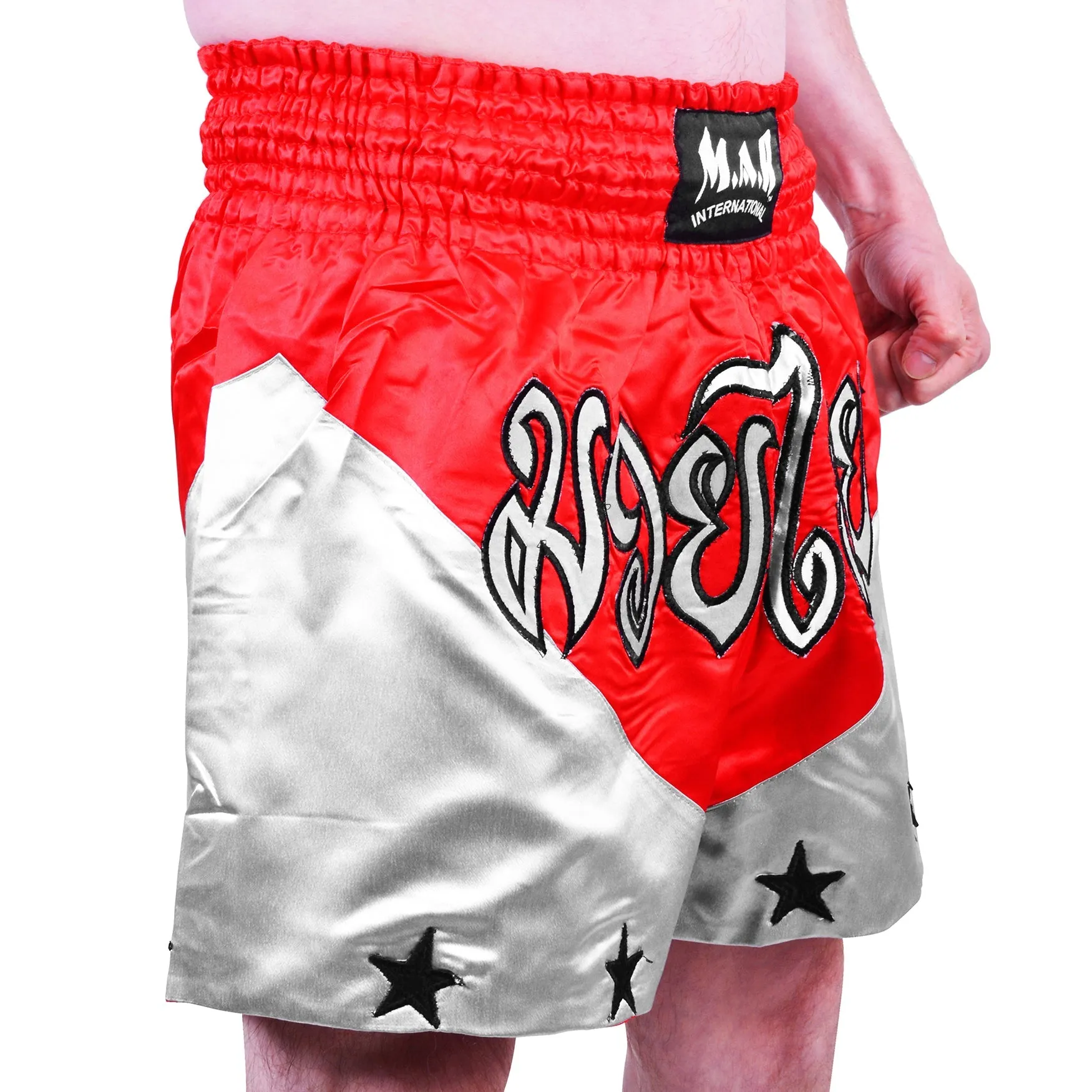 MAR-091H | Red & Black Kickboxing & Thai Boxing Shorts