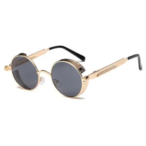 Metal Round Frame Steampunk Retro Sunglasses for Men Women(2)