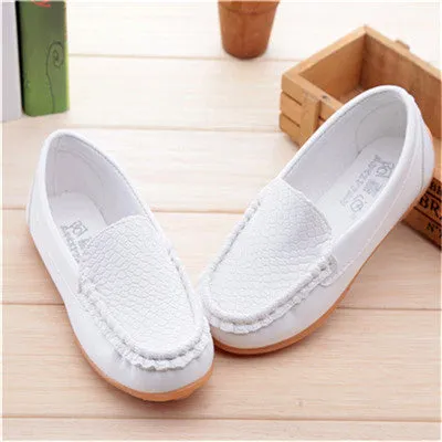 New Fashion Kids shoes all Size 21- 36 Children PU Leather Sneakers For Baby shoes Boys/Girls Boat Shoes Slip On Soft 5 color