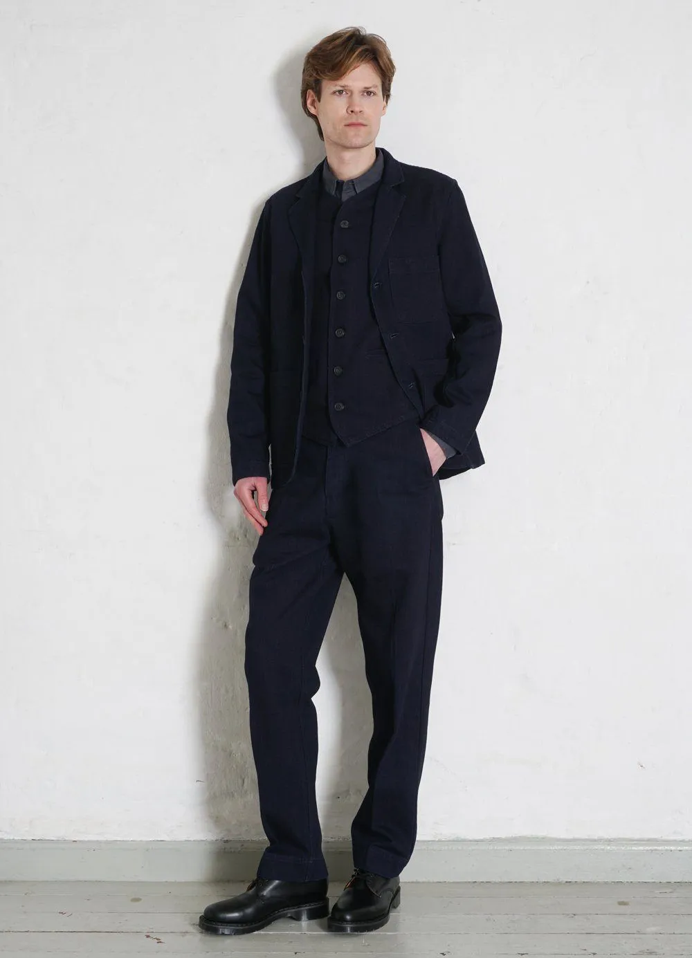 NICOLAI | Informal 3-button Blazer | Black Indigo