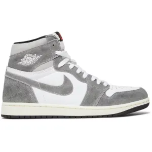 Nike Men's Air Jordan 1 Retro High OG Shoes - Smoke Grey / Sail / Red / Black