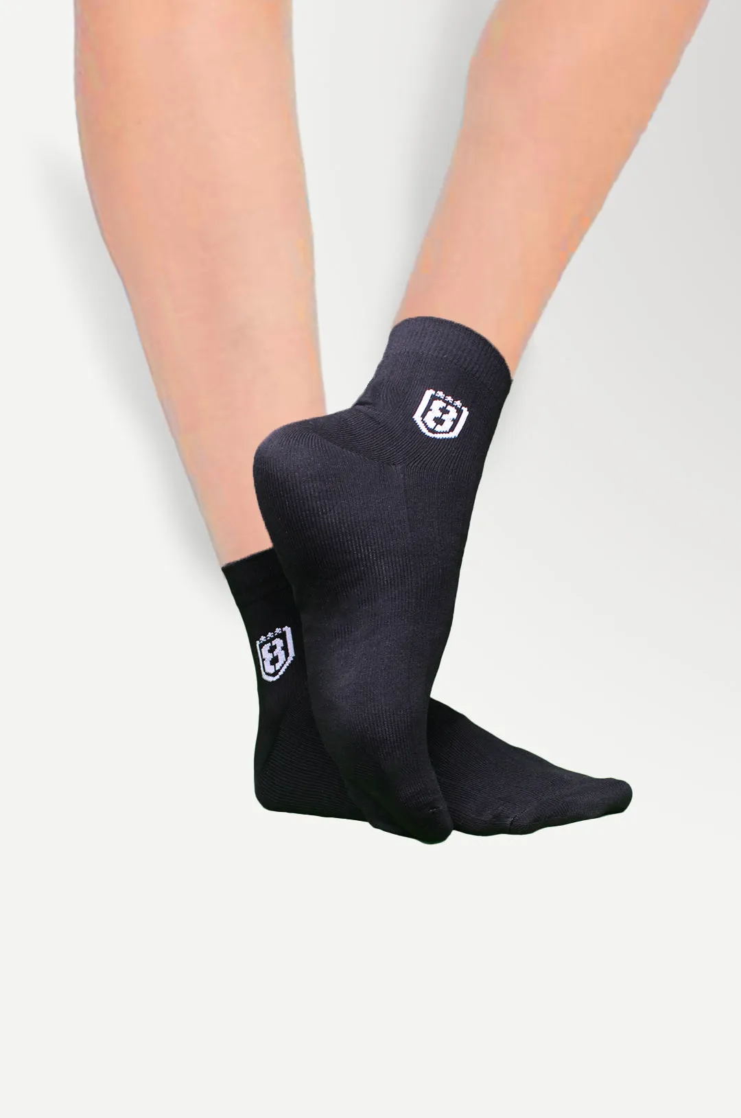 Nylon High Ankle Socks Set- Black