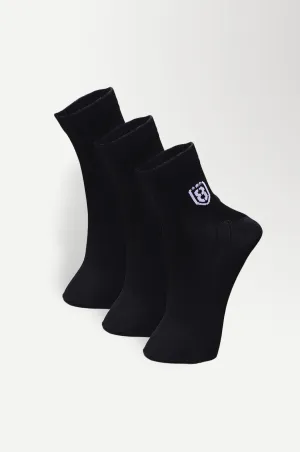 Nylon High Ankle Socks Set- Black