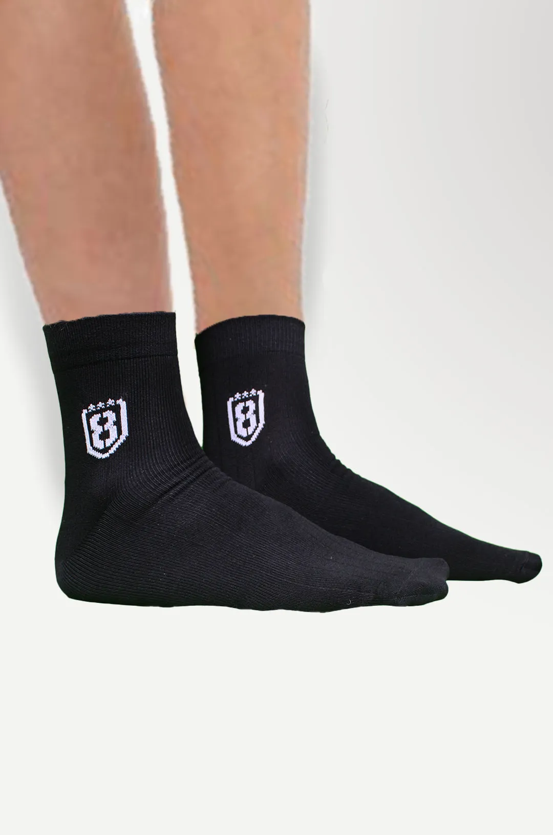 Nylon High Ankle Socks Set- Black